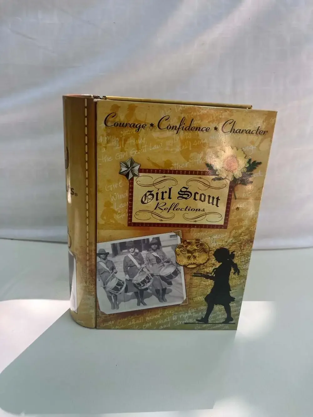 Girl Scouts Reflections Hinged Metal Book-Style Tin Container
